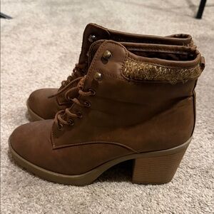 Just Fab Brown Ankle Boots